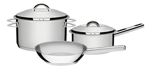 Batería De Cocina Tramontina Solar De Acero Inoxidable 65500/130