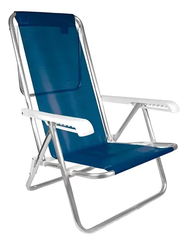 [5752] Mor Reposera Sillón 8 Posiciones Aluminio Color Azul