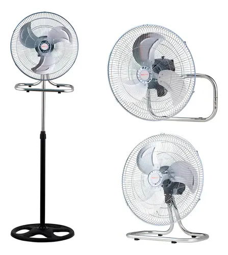 Ventilador Kanji Kjh-1811 18  De Diámetro 1.7m 3 En 1 Con 3 Palas De Metal 90w 45.72 Cm Negro Gris