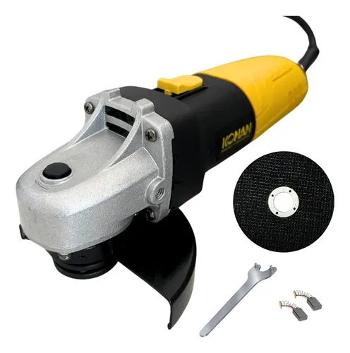 Amoladora Angular Konan 115mm 720w Corte Y Desbaste Eléctrica Amarillo Y Negro 50