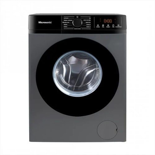 Lavarropas Automático Microsonic 8kg Inverter Frontal Gris Blanco