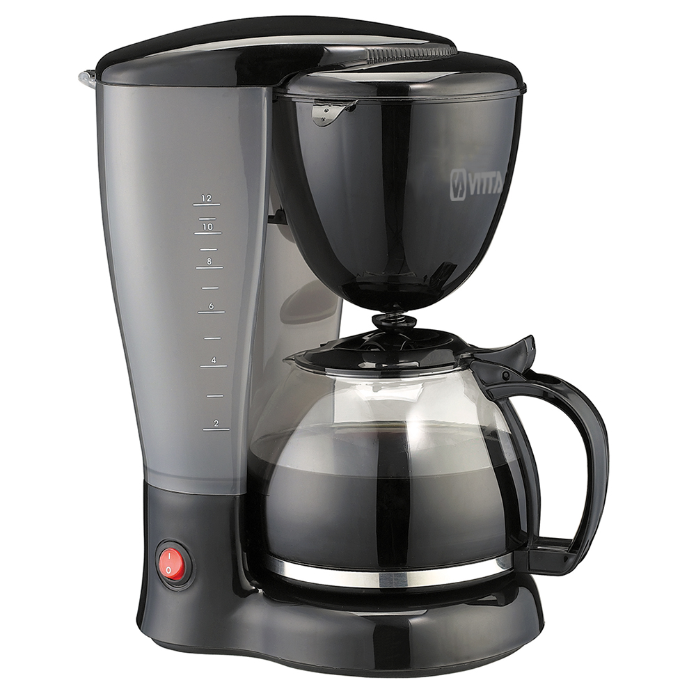 Cafetera De Filtro Vitta 800W 12 Tazas 1.2Lts SemiAuto Negro