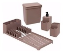 Kit Combo Cocina Escurridor Organizador Jabonera Tacho -gris
