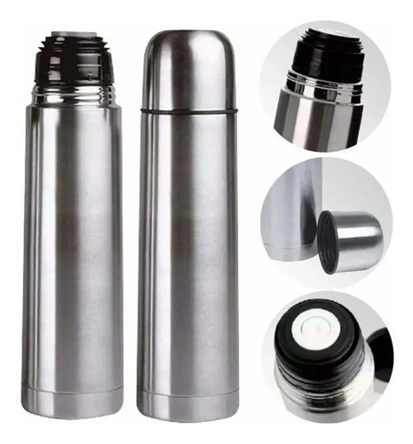 Termo Bala Acero Inox 1 Litro Doble Capa Termica Con Estuche