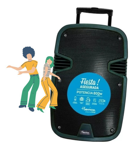 Parlante Harrison Kj-fluid - 12 Pulgadas Luces Led C/ Lector