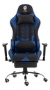 Silla Gamer Kanji C/apoya Pies Reclinable Cuero Azul/negro