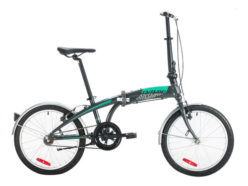 Bicicleta Plegable Futura Origami 2022 R20 7v Frenos De Disco Mecánico Cambios Shimano Tourney Color Gris Con Pie De Apoyo