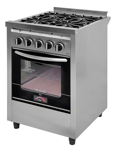 Cocina Industrial Usman Win Up A Gas 4 Hornallas Acero Inoxidable Puerta Con Visor