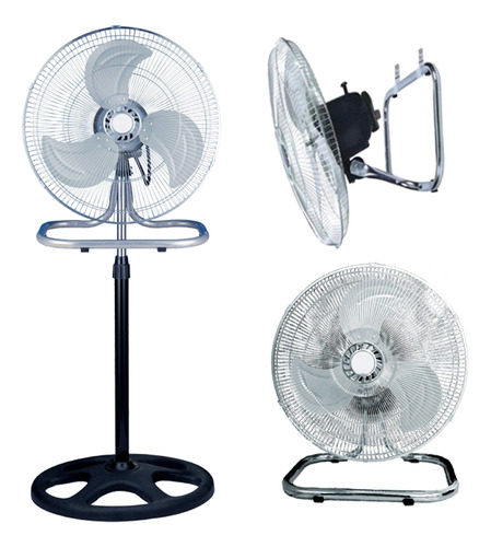 Ventilador 3 En 1 Genérico 90W Con 3 Palas De Metal Plateado