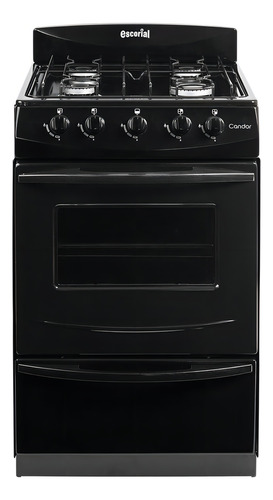 Cocina Escorialcandor Gas Envasado Con Puerta Con Visor Color Negro