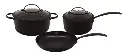 Batería Total Black Inducción Hudson Juego Set Teflón 5 Pzs