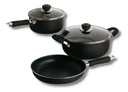 Batería Total Black Inducción Hudson Juego Set Teflón 5 Pzs