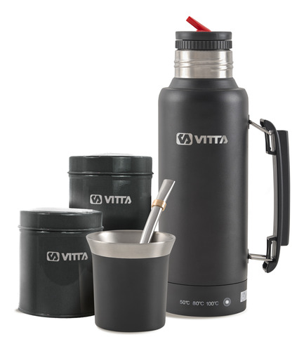 Termo Eléctrico Vitta 1 Litro 2 En 1 Azucarera + Yerbera 