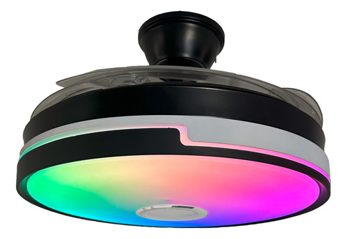 Ventilador Vitta De Techo Retractil C/luz Rgb Y Parlante - Acero 