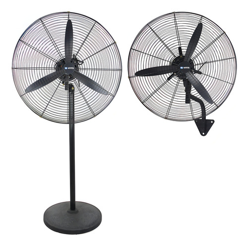 Ventilador Industrial 30'' Vitta 2 En 1 Pie/ Pared 3 Aspas Negro