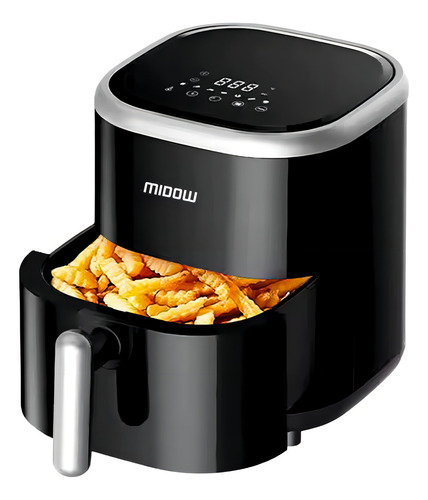 Freidora De Aire Sin Aceite Midow 3.5 Lts 1200w Display Led Negro