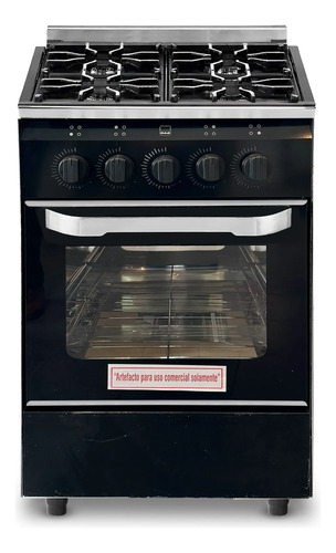 Cocina Industrial Usman 52cm 4 Hornallas Compact Color Negro