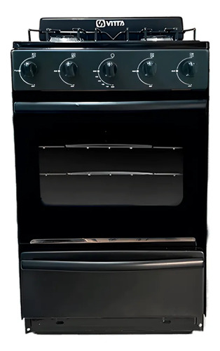 Cocina Vitta Con Visor Sin Parrilla 52cm Gas Envasado Negro