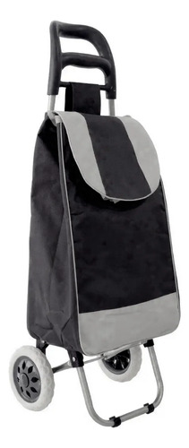 Changuito De Compras Reforzado 35 L Plegable Mercado Y Hogar Negro