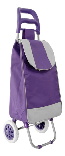 Changuito De Compras Reforzado 35 L Plegable Mercado Y Hogar Violeta