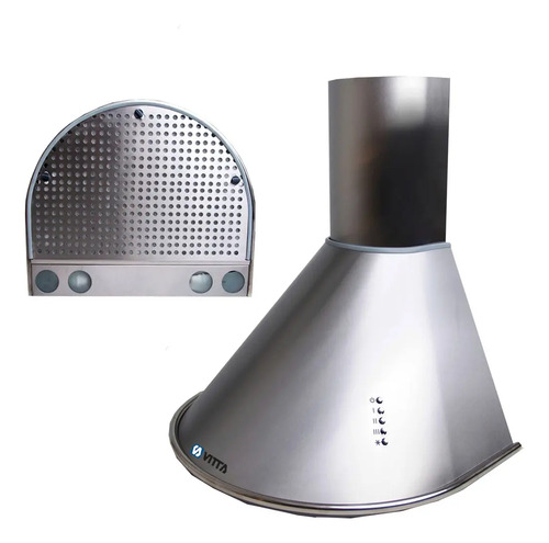 [2502] Campana Vitta Semi Circular 3vel 60cm - Acero Inox Plateado