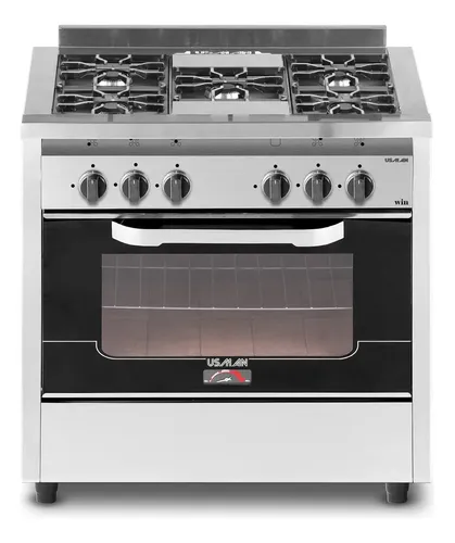 Cocina Industrial Win Up Usman 5 Hornallas 85 Cm Multigas Plateado