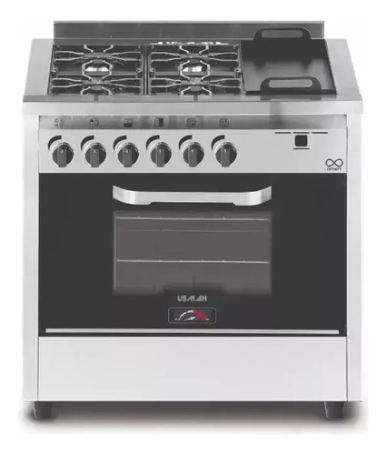 [4036] Cocina Industrial Usman Win 85 Cm Visor + Plancha Infinity Plateado
