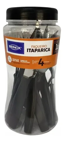 [4704] Set De Cubiertos Acero Inoxidable Juego De 16 Piezas  (Negro)