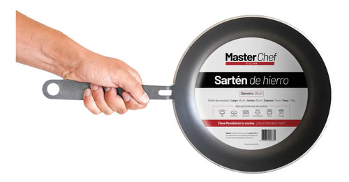 Sarten De Hierro 25 Cm Master Chef Mc00mfsar25 Gris Oscuro