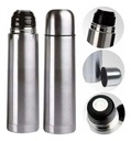 Termo Bala Acero Inox 1 Litro Doble Capa Termica Con Estuche Plateado