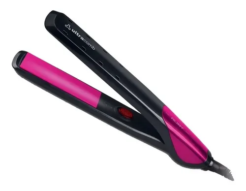 [2373] Planchita De Pelo Alisadora Ultracomb Ruby Ap-4401 Negro Negro/fucsia