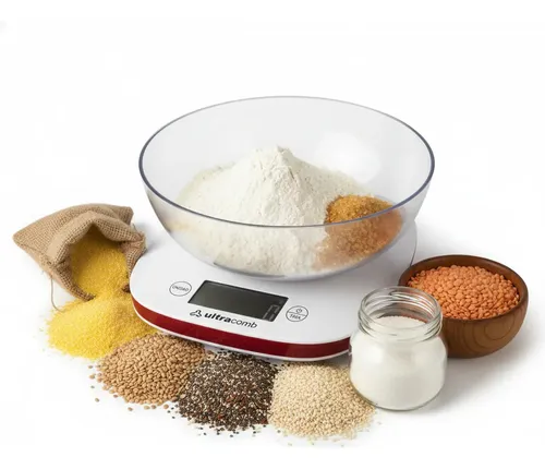 Balanza De Cocina Marca Ultracomb Modelo Bl-6002 Capacidad Máxima 3 Kg Color Blanco/rojo