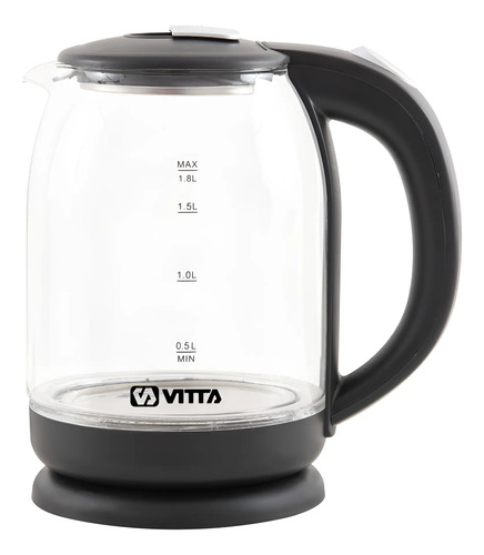 [5049] Pava Electrica Vitta Hervidora Vidrio 1,8l 1500w Corte Auto. Negro