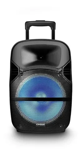 [2896] Parlante Bafle Potenciado Crown Mustang Bluetooth Djs-1201bt Color Negro