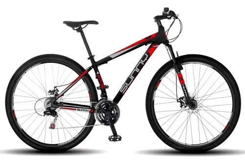 [5319] Bicicleta Sunny Mts 290 R29 21v Aluminio Disco Shimano Susp. Negro/rojo M/l