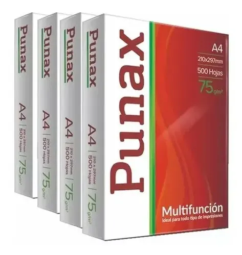 [5335] Resma Papel Punax A4 75 Gr. 500 Hojas Caja X 10 Color Blanco