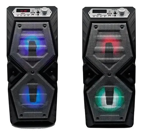 [1502] Parlante Portatil Bluetooth Kanji Dance Led Radio Fm Usb Aux Color Negro