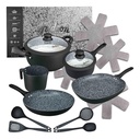 Juego De Ollas Hudson Granito Negro 15 Piezas Utencillos