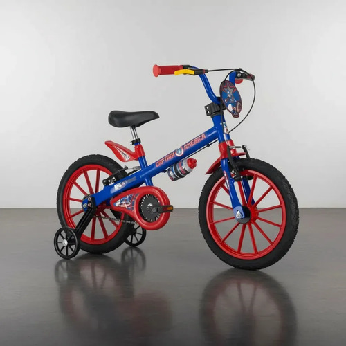 [5717] Bicicleta Infantil Aro 16 Capitán América Nathor, Color Azul