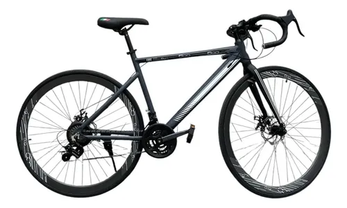 Bicicleta De Gravel R700c Fiat 500 Aluminio Rodado 28.5 Gris R28.5