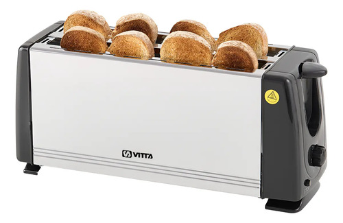 [4472] Tostadora 1400w Metal 4 Panes 6 Niveles - Vitta Plateado