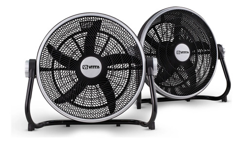 Combo X2 Ventilador Turbo De 20  90w Vitta 5 Aspas Plasticas 50.8 Cm Negro Plástico 5