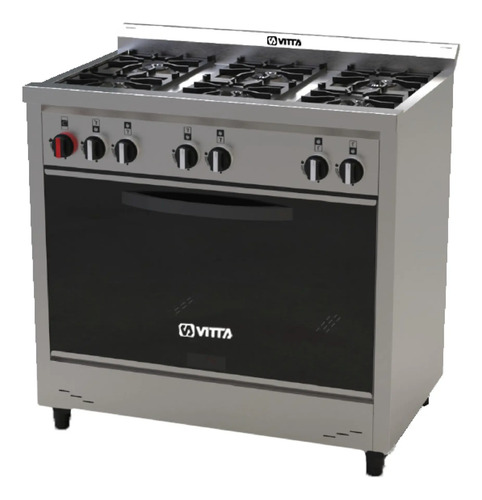 Cocina Vitta Industrial Bella Napoles - Multigas 90 Cm Plateado