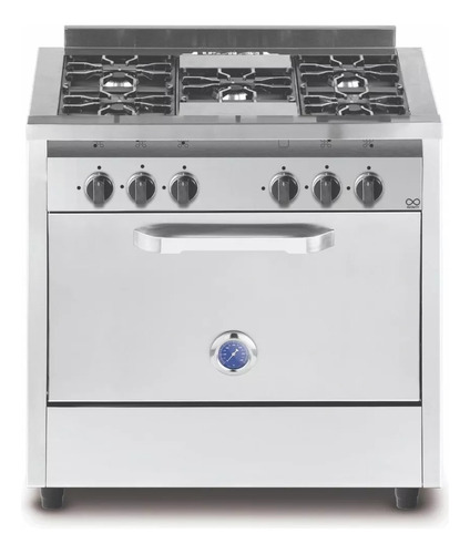 Cocina Industrial Usman 8555 5 Hornallas Puerta Ciega 85cm   Plateado