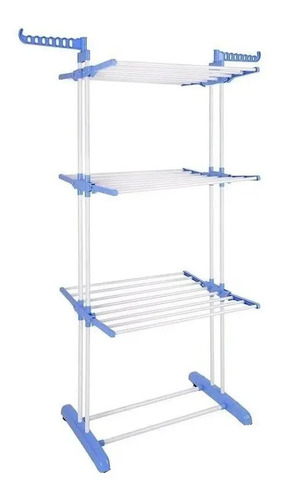 Tender Ropa Vertical Plegable Alas Reforzado 3 Niveles Color Blanco Más Que Sillas Blanco Azul