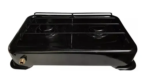Anafe Cocina 2 Dos Hornallas Enlozado Gas Natural De Pared Negro