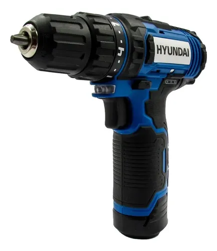Taladro Inalámbrico De 10mm - Hyundai 12v + Accesorios  Azul