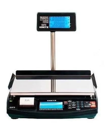 Balanza Comercial Digital Kretz Aura Eco 2 30kg Con Mástil Negro 395 Mm X 250 Mm