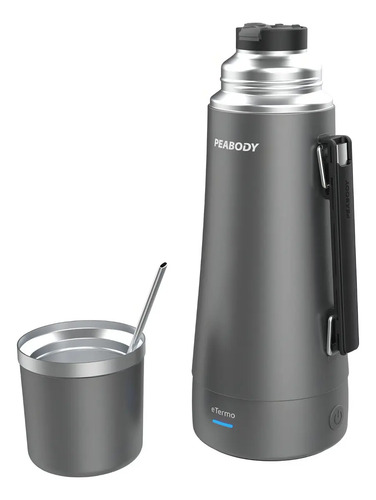 Termo Electrico Peabody Et1001d E-termo 1 Litro Mate Bombilla P1 Gris Oscuro