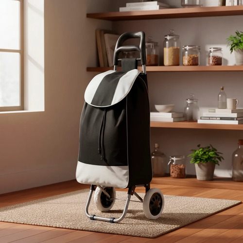 [7197] Changuito De Compras Reforzado 35 L Plegable Mercado Y Hogar Negro